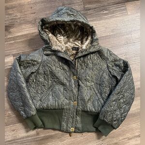 Baby Phat Y2K 2000s Vintage Fur Lined Hooded Reversible Jacket Coat XL